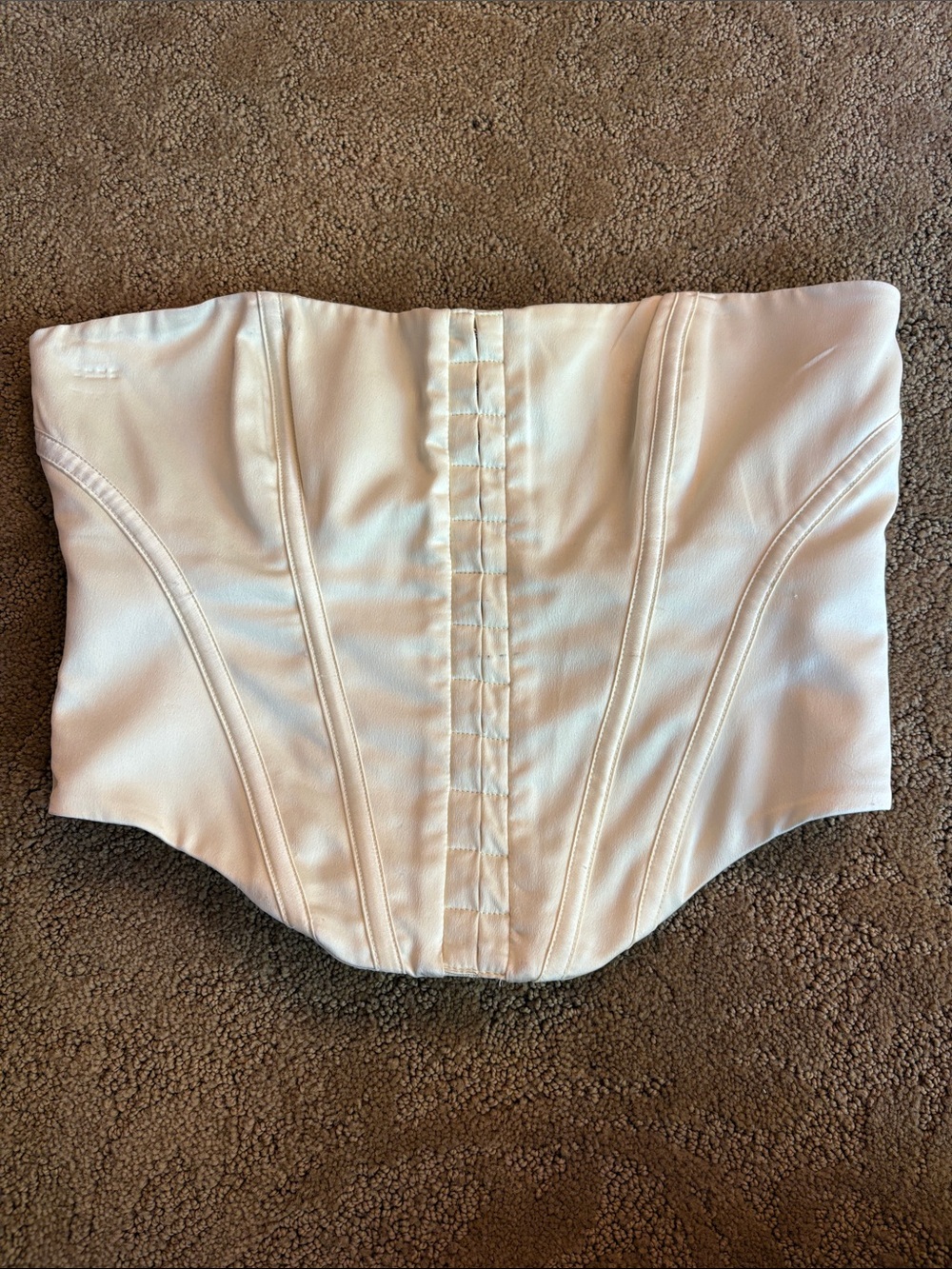 Women's Pale Yellow Strapless Corset Crop Top